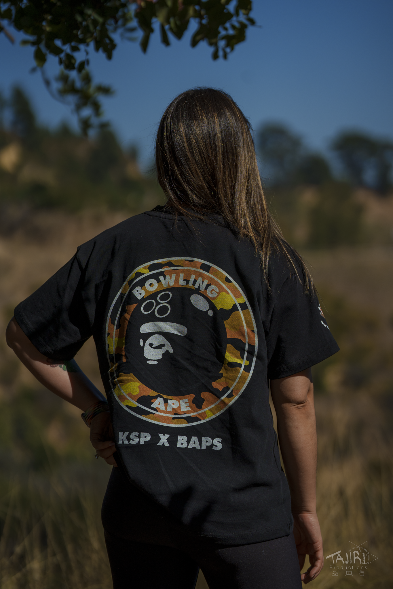 New Bowling Ape BAPS x KSP PREMIUM OVERSIZED Orange/Yellow Shirt
